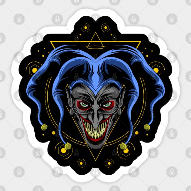 scary clown Sticker by sugiartoss_